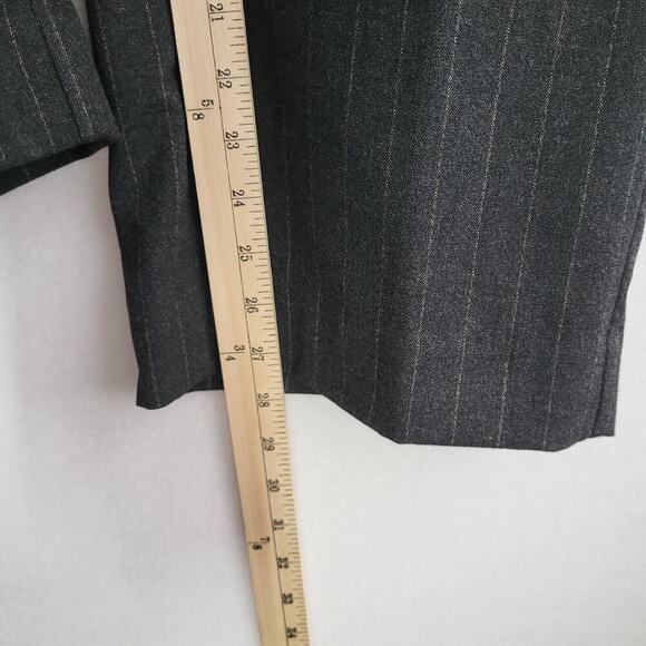 Banana Republic Brushed Flannel Straight Trouser Size 16 Gray Pinstripe Work NEW - Picture 8 of 13